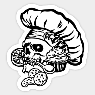 Pastry Chef Patissier Skull Sticker